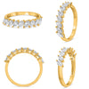 .90CT DIAMOND 14KT YELLOW GOLD MARQUISE SEMI ETERNITY WEDDING ANNIVERSARY RING