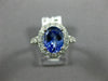 ESTATE LARGE 2.85CT DIAMOND & AAA TANZANITE 18KT WHITE GOLD HALO ENGAGEMENT RING