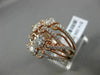 ESTATE LARGE 1.56CT DIAMOND 18KT ROSE GOLD 3D MULTI ROW CRISS CROSS FLOWER RING