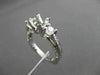ESTATE .90CT DIAMOND 14K WHITE GOLD 3 STONE SEMI MOUNT 3D ENGAGEMENT RING #17613
