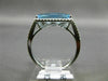 1.72CT DIAMOND & AAA BLUE TOPAZ 14KT WHITE GOLD 3D FILIGREE HALO ENGAGEMENT RING