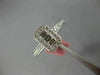 ESTATE .71CT ROUND & BAGUETTE DIAMOND 18K WHITE GOLD 3D OCTAGON PROMISE RING