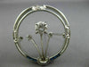 ANTIQUE LARGE 1.5CT OLD MINE DIAMOND & AAA SAPPHIRE 14K WHITE GOLD FLOWER BROOCH