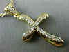 ESTATE LARGE .41CT DIAMOND 18KT YELLOW GOLD 3D WAVE SWIRL CROSS FLOATING PENDANT