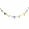 40.78CT DIAMOND & AAA MULTI COLOR SAPPHIRE 18KT WHITE GOLD LOVE TENNIS NECKLACE
