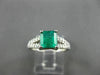 ESTATE 1.33CT DIAMOND & AAA EMERALD 14K WHITE GOLD LUCIDA ENGAGEMENT RING #22247