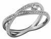 ESTATE .25CT DIAMOND 14KT WHITE GOLD 3D CLASSIC SOLITAIRE X LOVE FUN RING