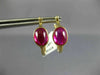 4.0CT AAA SYNTHETIC RUBIES 14KT YELLOW GOLD 3D OVAL HOOP HANGING EARRINGS #24386