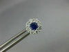 ESTATE .85CT DIAMOND & AAA SAPPHIRE 18K WHITE GOLD CLASSIC FLOWER STUD EARRINGS