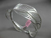 ESTATE WIDE .70CT DIAMOND 14KT WHITE GOLD 3D MATTE MULTI WAVE BANGLE BRACELET
