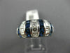 WIDE 2.52CT DIAMOND & AAA SAPPHIRE 18K WHITE GOLD 3D MULIT ROW ANNIVERSARY RING