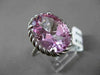 ESTATE LARGE 10.35CT AAA PINK ICE 14KT WHITE GOLD SOLITAIRE FILIGREE OVAL RING