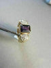 ANTIQUE WIDE 2.14CTW AMETHYST DIAMOND 14KT WHITE & YELLOW GOLD COCKTAIL RING