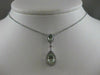 ESTATE 1.83CTW DIAMOND GREEN AMETHYST 14K WHITE GOLD HANGING HALO PENDANT #33582