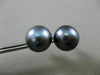 ESTATE AAA TAHITIAN GREY PEARL 14KT YELLOW GOLD 10mm FLORAL STUD EARRINGS #25130
