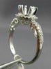 ESTATE WIDE .50CT DIAMOND 14K WHITE GOLD FILIGREE HALO SEMI MOUNT ENGAGMENT RING