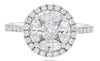 1.35CT DIAMOND 18K WHITE GOLD ROUND & MARQUISE INVISIBLE FLOWER FRIENDSHIP RING