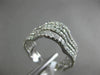 ESTATE WIDE 1.14CT DIAMOND 18KT WHITE GOLD 3D MULTI ROW SEMI ETERNITY LOVE RING