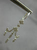ANTIQUE LONG .50CT DIAMOND 14KT WHITE GOLD 3D FILIGREE HANGING EARRINGS #19857