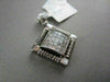 ESTATE LARGE 1.25CT PRINCESS DIAMOND 14KT WHITE GOLD 3D SQUARE INVISIBLE PENDANT