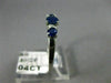 ESTATE .43CT DIAMOND & AAA SAPPHIRE 14KT WHITE GOLD 3D 3 STONE ROUND RING #21278