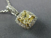 ESTATE 1.36CT WHITE & FANCY YELLOW DIAMOND 18KT 2 TONE GOLD 3D FILIGREE PENDANT
