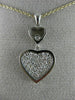 ESTATE .48CT DIAMOND 18K TWO TONE GOLD CLASSIC DOUBLE HEART JOURNEY LOVE PENDANT