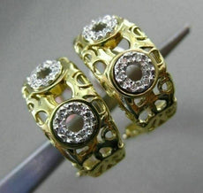 ESTATE .15CT DIAMOND 14KT TWO TONE GOLD CIRCLE OF LIFE FILIGREE CLIP ON EARRINGS