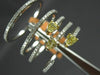 ESTATE LARGE 1.04CT WHITE & FANCY YELLOW DIAMOND 18KT TWO TONE GOLD 3D LOVE RING