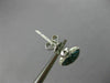 ESTATE .90CT WHITE & BLUE DIAMOND 14KT WHITE GOLD ROUND CLUSTER HANGING EARRINGS
