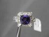 ESTATE 2.48CT DIAMOND & AAA AMETHYST 14KT WHITE GOLD 3D FILIGREE ENGAGEMENT RING