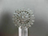 ESTATE LARGE 1.65CT ROUND & BAGUETTE DIAMOND 14K WHITE GOLD FLOWER SUNBURST RING