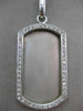 ESTATE EXTRA LARGE 1.22CT DIAMOND 14KT WHITE GOLD ENGRAVABLE TAG PENDANT #17496
