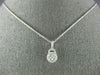 ESTATE .35CT DIAMOND 18KT WHITE GOLD 3D ROUND CLUSTER HALO FLOATING PENDANT