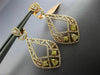 ESTATE LARGE 2.81CT WHITE & FANCY YELLOW DIAMOND 18K ROSE GOLD FILIGREE EARRINGS