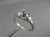 ESTATE .25CT DIAMOND 14KT WHITE GOLD 3 STONE SEMI MOUNT ENGAGEMENT RING #18591