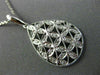 ESTATE .14CT DIAMOND 14KT WHITE GOLD FILIGREE TEAR DROP FLOWER FLOATING PENDANT