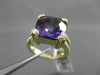 ESTATE LARGE 6.99CT DIAMOND & AAA AMETHYST 14KT YELLOW 3 DIMENSION COCKTAIL RING