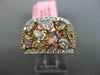 GIA LARGE 5.11CT MULTI COLOR DIAMOND 18K 2 TONE GOLD 3D CLUSTER ANNIVERSARY RING