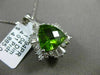 ESTATE WIDE 5.05CT DIAMOND & PERIDOT 14K WHITE GOLD MULTI SHAPE FLOATING PENDANT