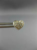 ESTATE .24CT DIAMOND 14K WHITE GOLD ROUND CLASSIC PAVE HEART LOVE EARRINGS #1790