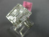ESTATE LARGE 1.87CT DIAMOND 18KT WHITE GOLD 3D SQUARE CLUSTER ANNIVERSARY RING