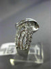 ESTATE 1.26CT DIAMOND 18K WHITE GOLD 3D MULTI ROW CRISS CROSS LOVE INFINITY RING