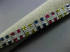 ESTATE WIDE 10.28CT DIAMOND & MULTI COLOR SAPPHIRE 14K WHITE GOLD LONG BRACELET