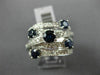 ESTATE WIDE 2.15CT DIAMOND SAPPHIRE 14KT WHITE GOLD CRISS CROSS ANNIVERSARY RING