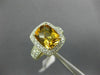 EXTRA LARGE 3.40CT DIAMOND & AAA CITRINE 14KT 2 TONE GOLD CUSHION FILIGREE RING