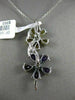 LARGE 3.80CT DIAMOND & AAA AMETHYST & CITRINE 14K WHITE GOLD 3D FLOATING PENDANT