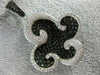 LARGE 1.97CT WHITE & BLACK DIAMOND 18KT WHITE GOLD FLOWER WAVE PENDANT & CHAIN