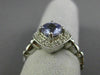 ESTATE 1.08CT DIAMOND & TANZANITE 14KT WHITE GOLD 3D SQUARE HALO ENGAGEMENT RING