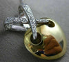 ESTATE LARGE .45CT DIAMOND 14KT WHITE & YELLOW GOLD 3D PUFF HEART PENDANT #21443